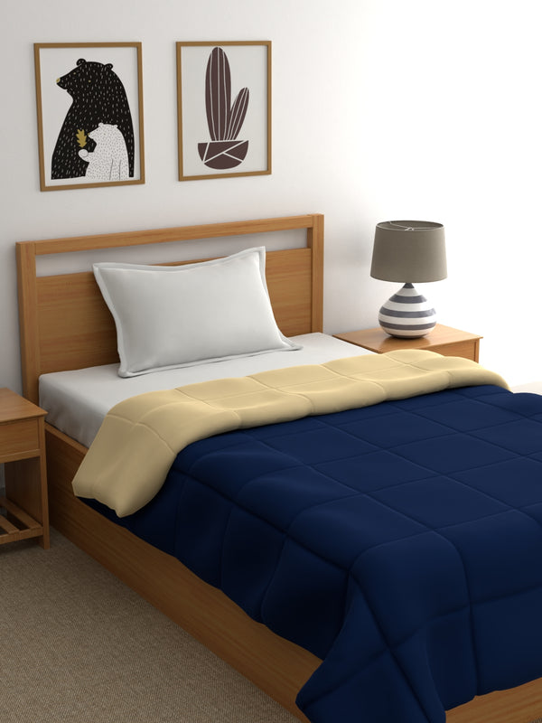 SINGLE REVERSIBLE COMFORTER NAVY & BEIGE