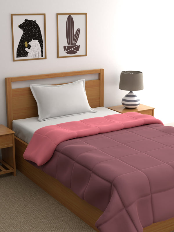 SINGLE REVERSIBLE COMFORTER ROUGE & SALMON PINK