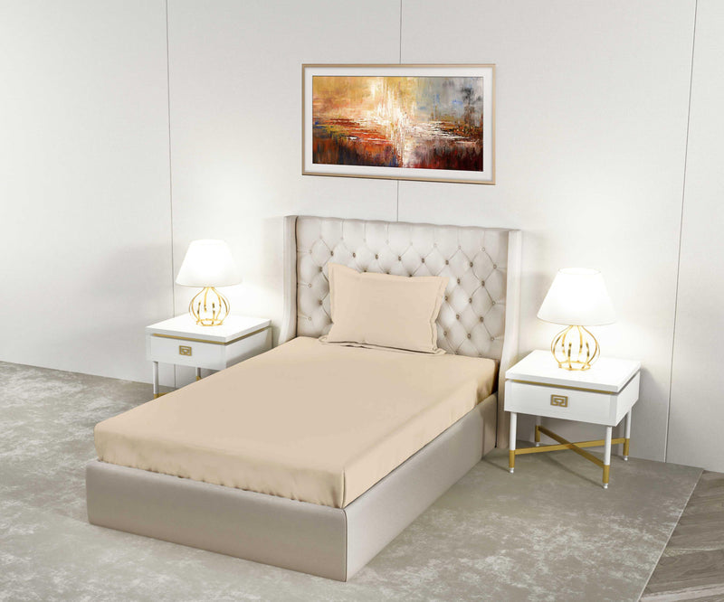 DAISY SINGLE - BEDSHEET SET BEIGE 120 TC