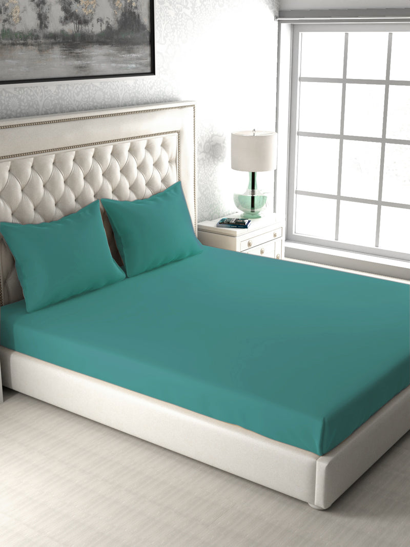 LILIES DOUBLE - BEDSHEET TEAL 144 TC